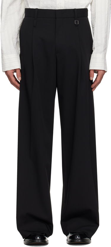 Bukser WOOYOUNGMI WOOYOUNGMI Wool Wide Leg Trousers Sort | W251PT03, 0