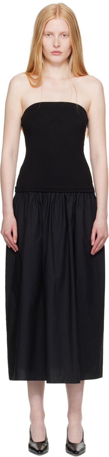 Kjole rag & bone rag & bone Irina Mixed-Media Midi Dress Sort | WAC25P3017D817, 0