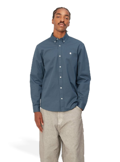 Skjorte Carhartt WIP L/S Madison Shirt "Ore / Wax" Mørkeblå | I023339_1RE_XX