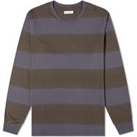 T-shirt Pop Trading Company Long Sleeve Bold Stripe T-Shirt Charcoal/Delicioso Brun | POPAW23-02-003, 1