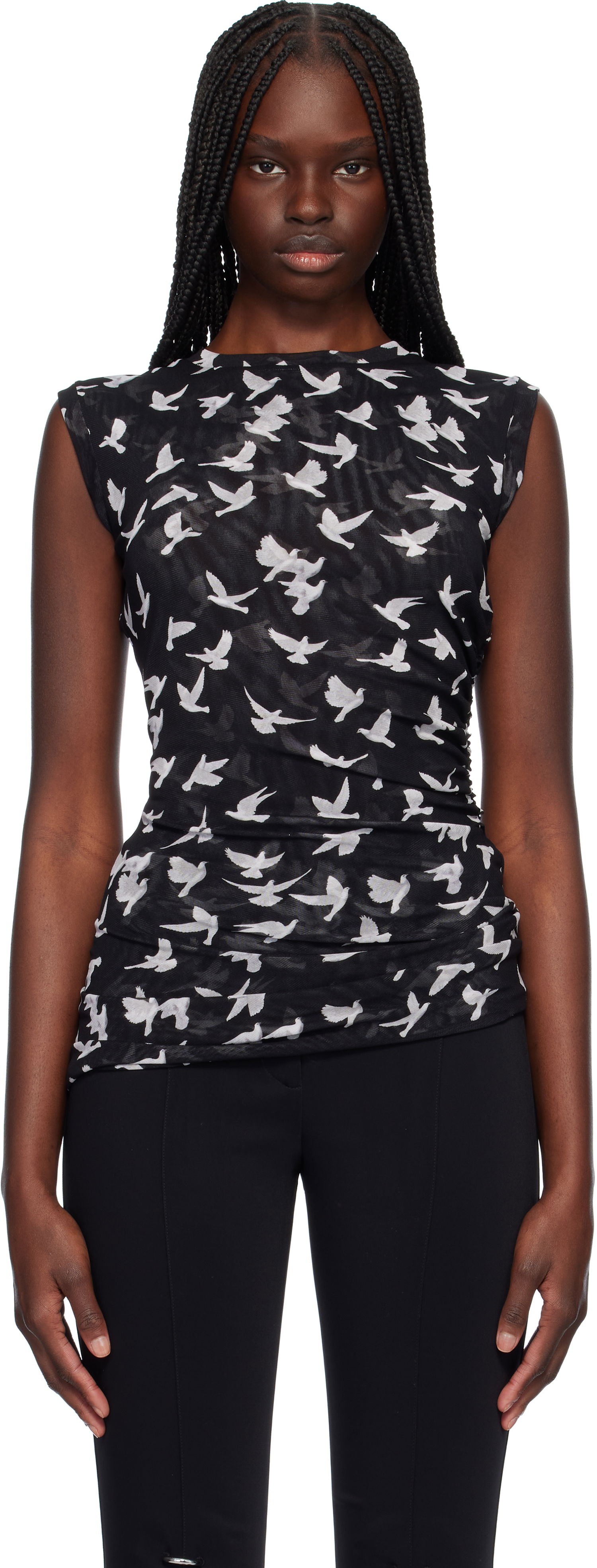 Tanktop Stella McCartney Stella McCartney Mesh Flying Bird Top Sort | 6J03113SPZ89, 0