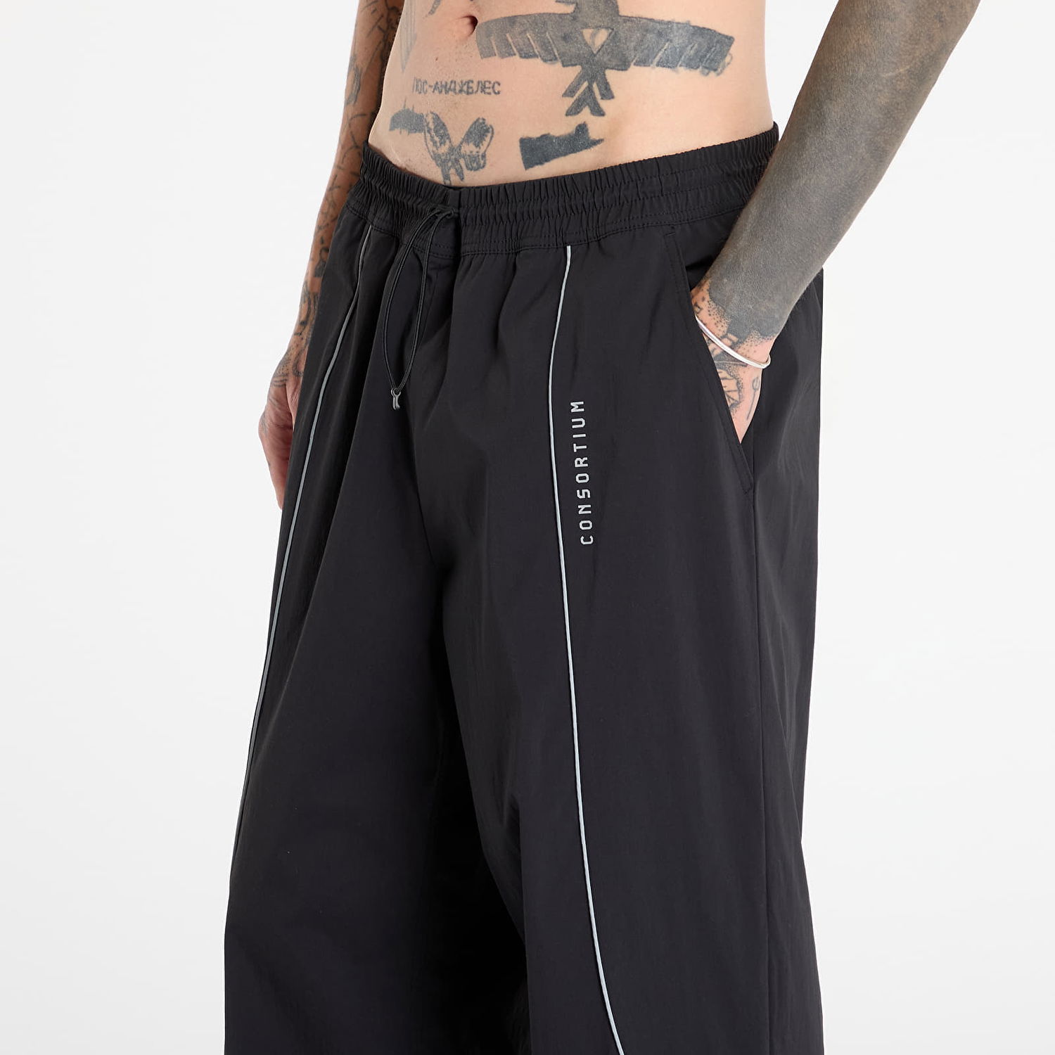 Joggingbukser adidas Originals Consortium Wide Leg Track Pant with Contrast Piping Sort | KF0684, 1