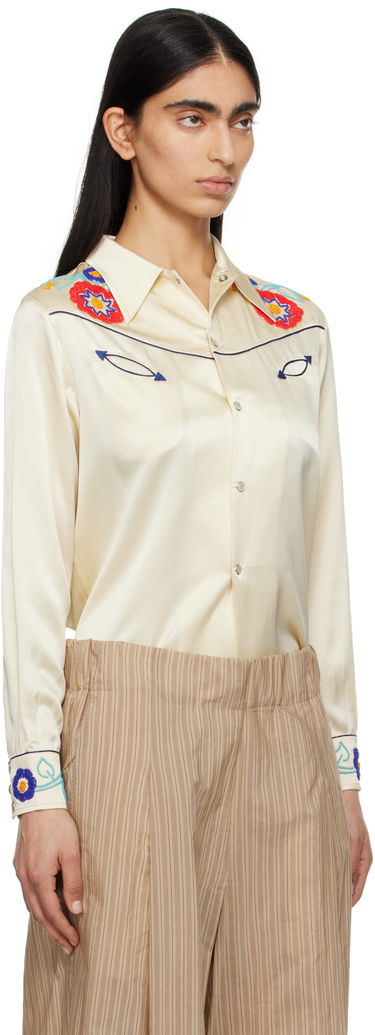 Skjorte Bode Bode Garden Party Embroidered Western Shirt Beige | WRS25SH035, 1