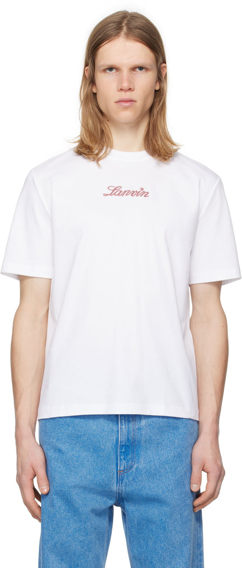 T-shirt LANVIN Lanvin Bouclette Script Logo T-Shirt Hvid | RM-TS0115-J134-P25