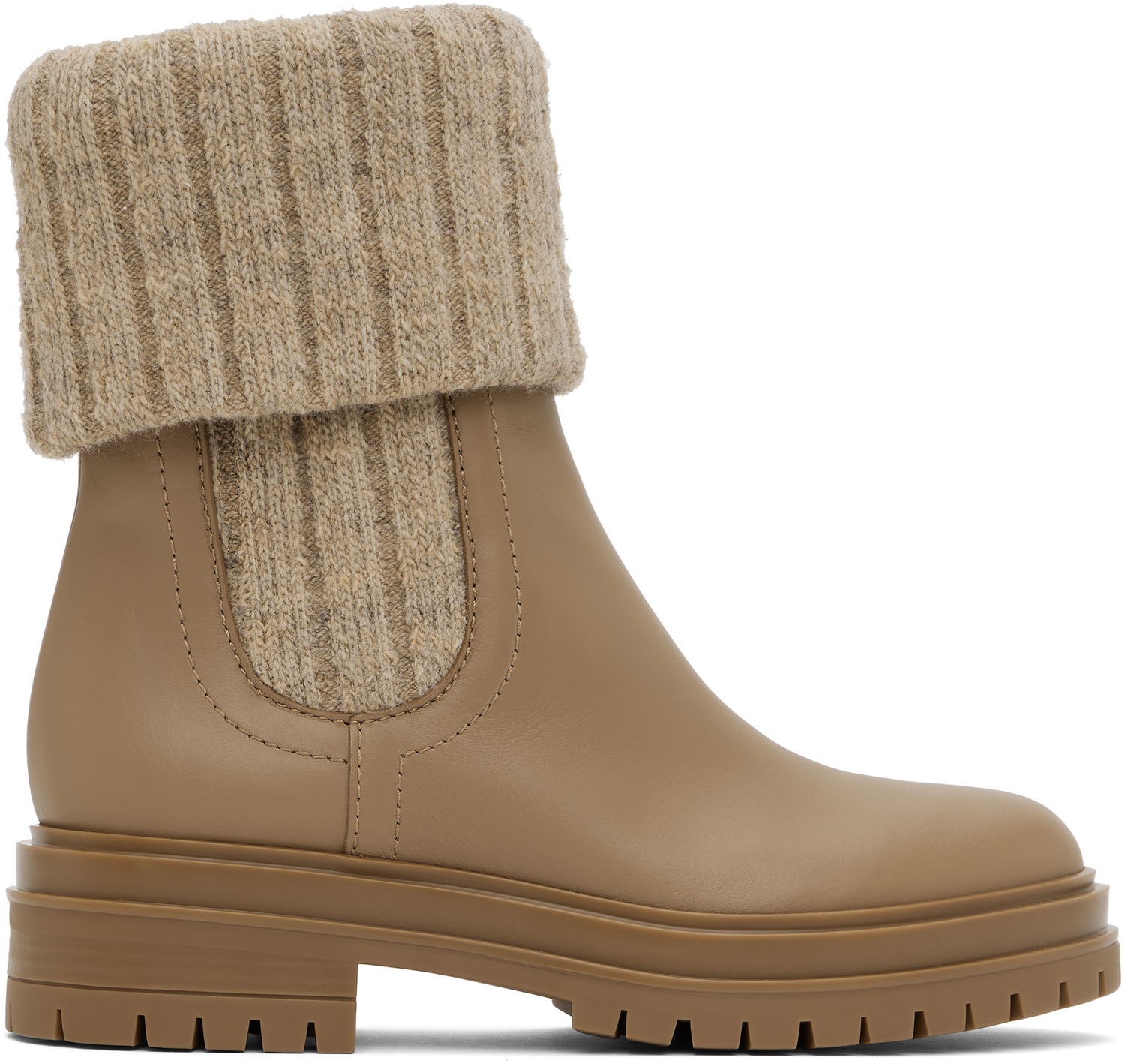 Sneakers og sko Gianvito Rossi Gianvito Rossi Chalet Knit Ankle Boots Beige | G72929-20GOM-CKH, 0