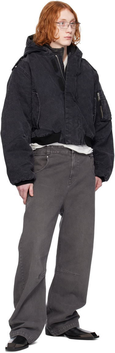 Bomberjakke Entire Studios Entire Studios W2 Denim Hooded Bomber Jacket Sort | ES2307IR, 3