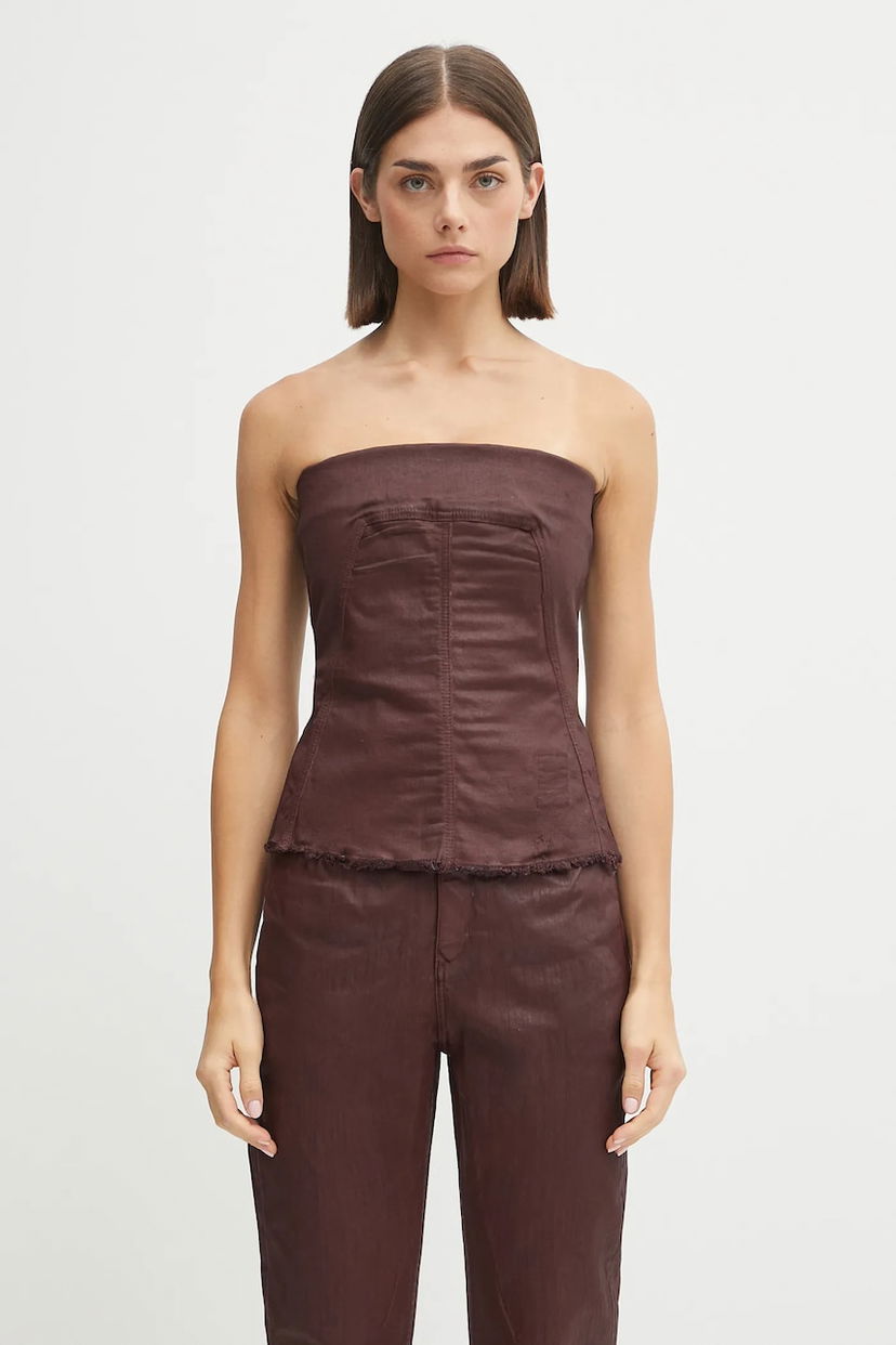 Tanktop Rick Owens Rick Owens DRKSHDW Bustier Top Brun | DS02E7129.SDSW