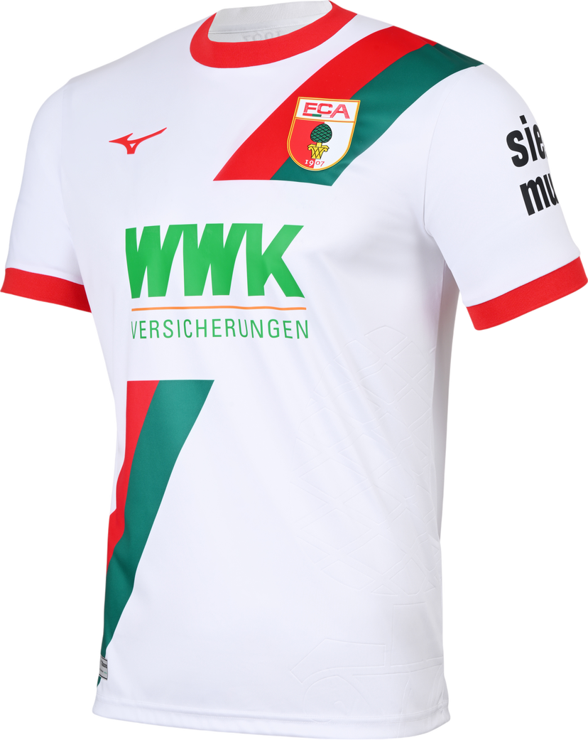 Jersey Mizuno FC Augsburg Home Jersey 2025/26 Hvid | p2gacx10-01
