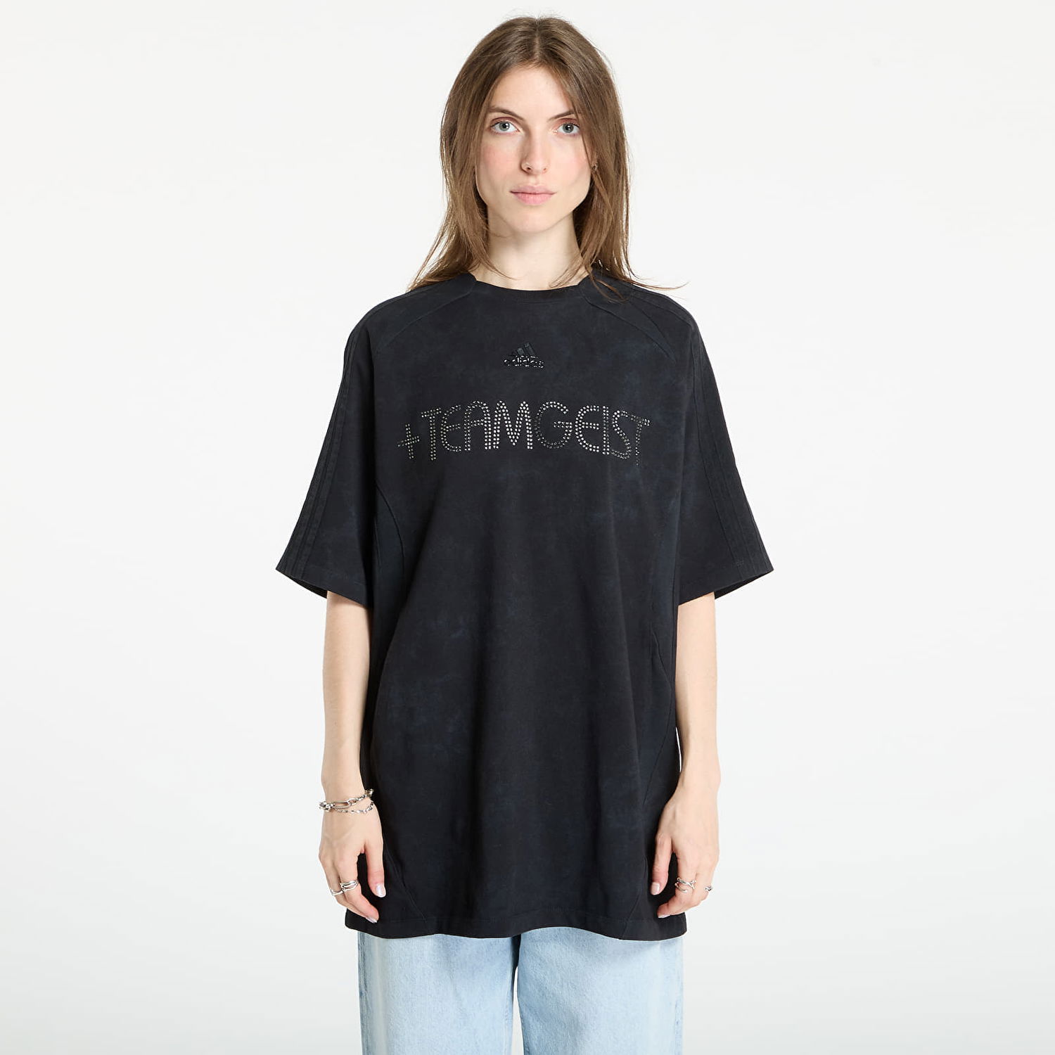 T-shirt adidas Originals Adilenium Season 4 Teamgeist Washed Rhinestone T-Shirt Sort | KF3113, 0