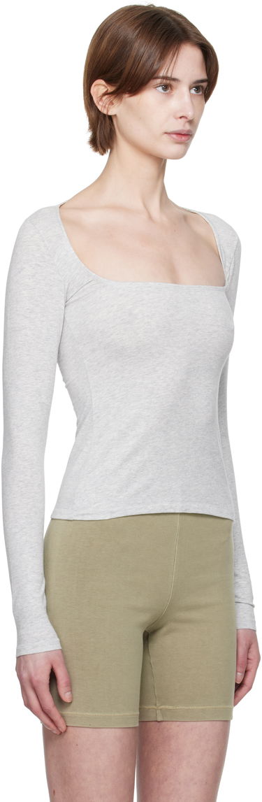 Tanktop SKIMS SKIMS Cotton Jersey Scoop Neck Long Sleeve T-Shirt Grå | LS-LST-7908W, 1