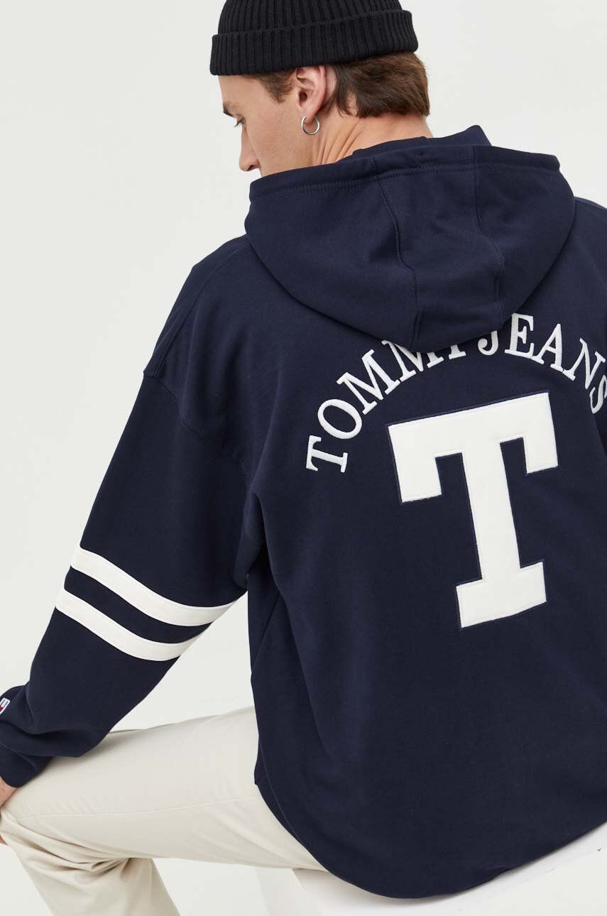 Sweatshirt Tommy Hilfiger Oversized Letterman Hoodie Mørkeblå | DM0DM16810, 0