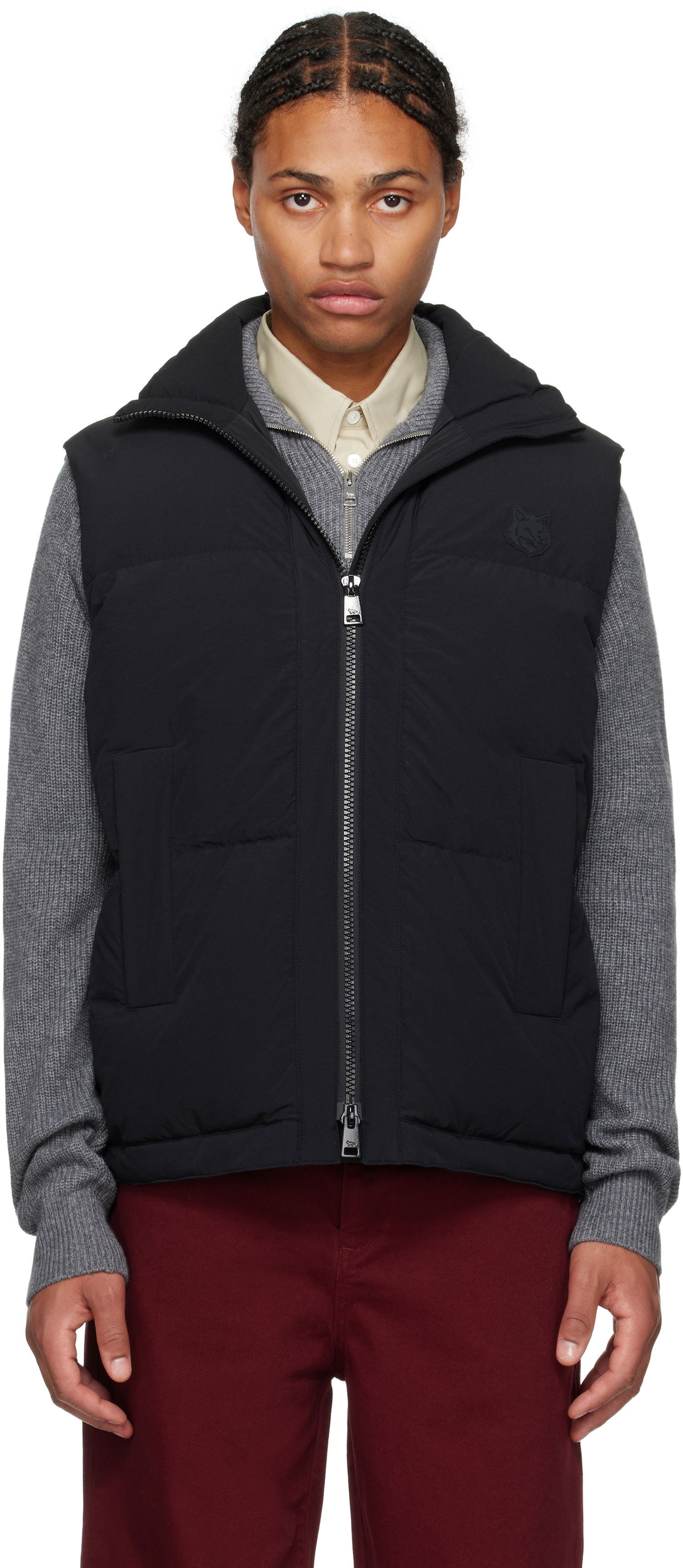 Vest MAISON KITSUNÉ Sleeveless Down Puffer Vest Sort | NM02202WQ4032, 0
