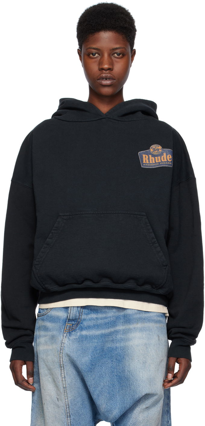 Sweatshirt Rhude Grand Cru Hoodie Sort | RHPS24HO02012610