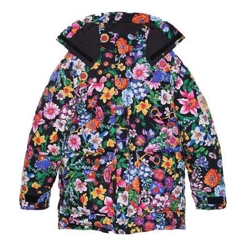 Puffer jakke Gucci Floral Print Down Jacket Sort | 648858-XAABX-1037