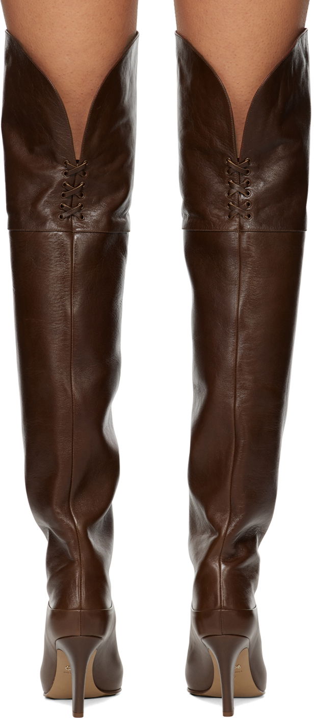 Sokker CHLOÉ Chloé Eve Thigh-High Leather Boots Brun | CHC24W03POO, 1