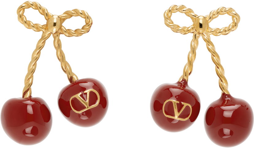 Øreringe Valentino Valentino Garavani Chez 'Valentino' Cherry Earrings Rød | 6W0J0Z80MJP