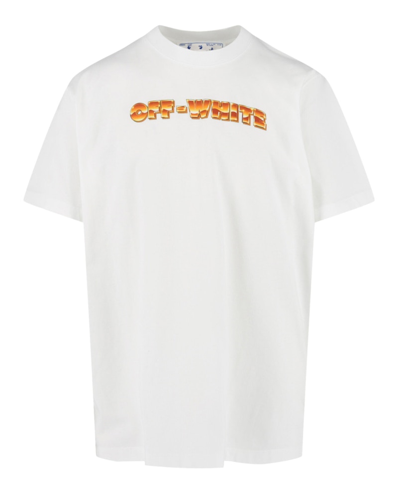 T-shirt Off-White Arrows-Print Crewneck T-Shirt White/Orange Hvid | AA038S22-JER00-50120