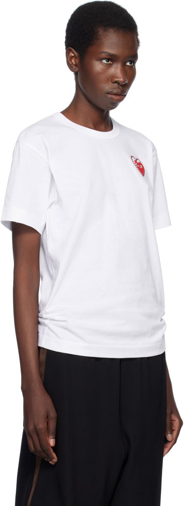 T-shirt Comme des Garçons PLAY Metal Stone Emblem Heart T-Shirt Hvid | AX-T802-051, 1