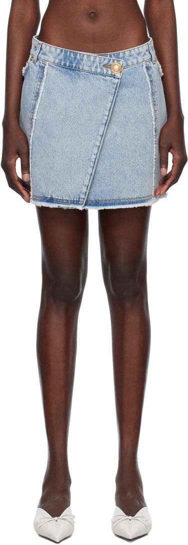 Nederdel Balmain Balmain Asymmetric Denim Miniskirt Blå | EF0LA535DF75, 0