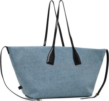 Mulepose Balmain Track Denim Tote Blå | FN1FI015TDDX, 2