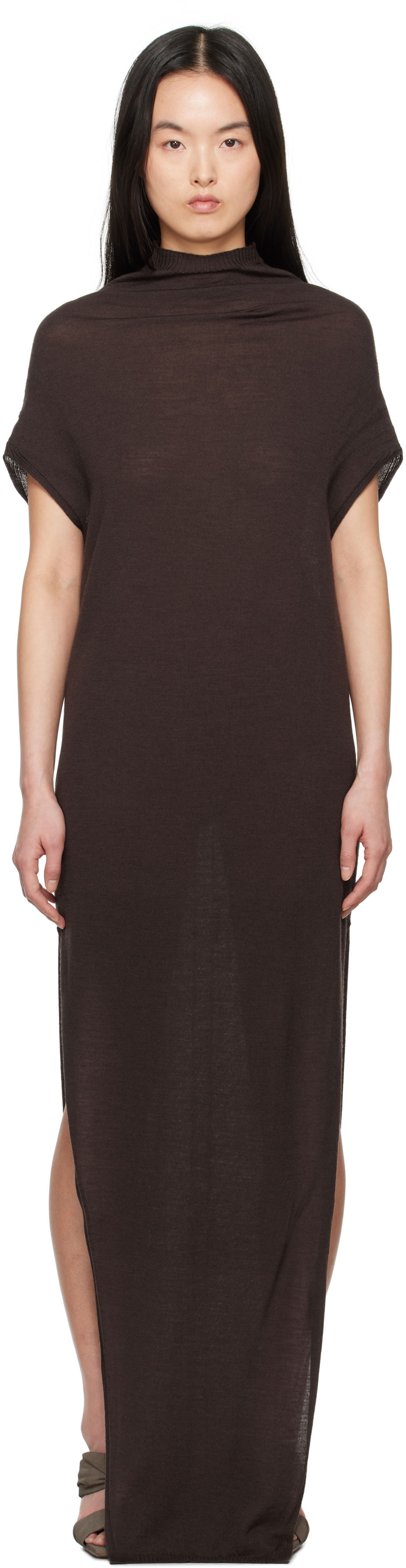 Kjole Rick Owens Rick Owens Hollywood SL Crater Maxi Dress Brun | RP01E7602 M, 0