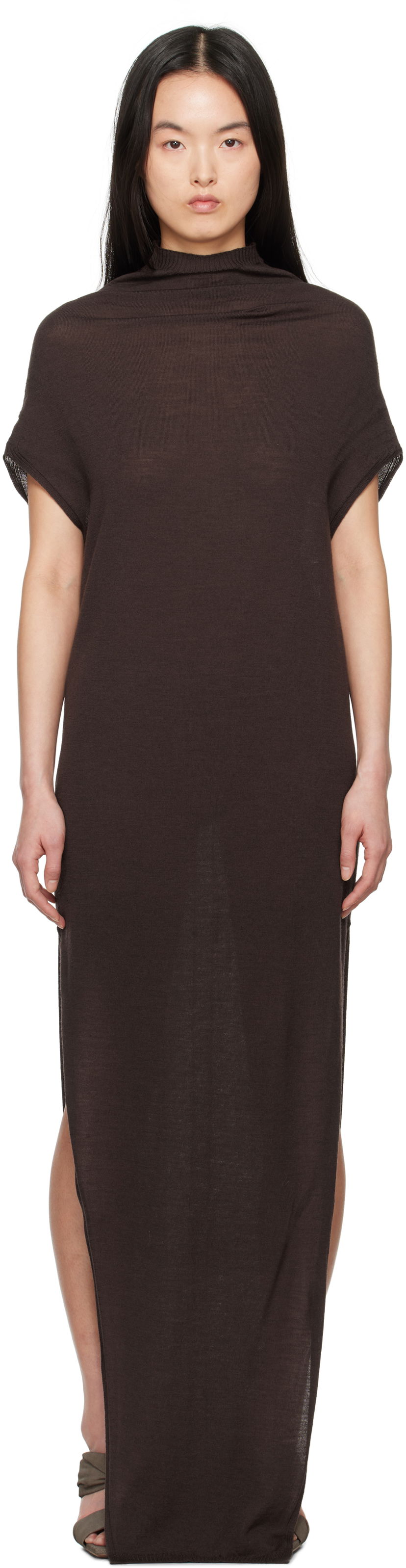 Kjole Rick Owens Rick Owens Hollywood SL Crater Maxi Dress Brun | RP01E7602 M