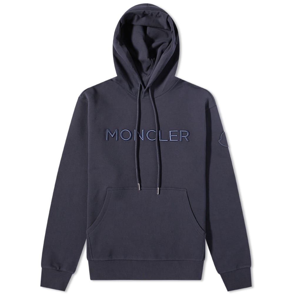 Sweatshirt Moncler Logo Drawstring Popover Hoody Mørkeblå | 8G000-24-899WI-778, 0