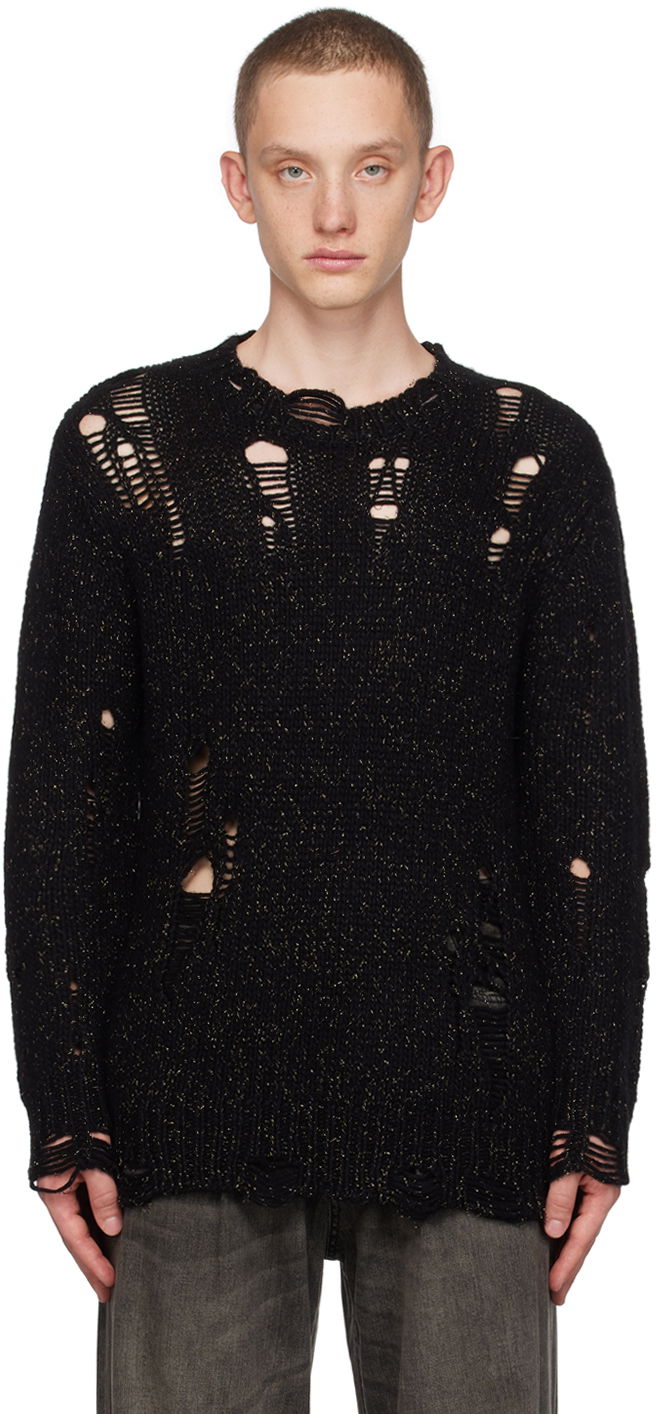 Sweater R13 R13 Distressed Knit Sweater Sort | R13WY184-Y103B