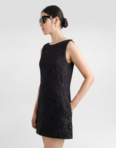 Kjole Dolce & Gabbana Dolce & Gabbana Floral Quilted Jacquard Sack Dress Sort | F6TMLTGDCSSN0000, 3