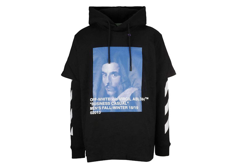 Sweatshirt Off-White Hoodie Long Sleeve Sort | OMBB042F181920111030