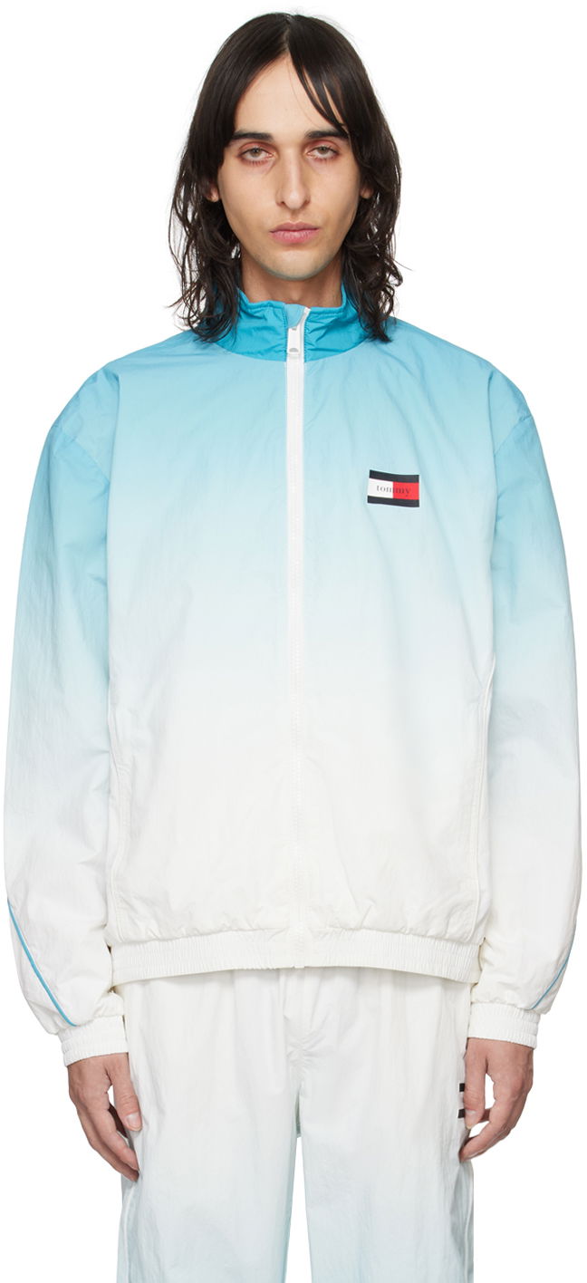 Jakke Tommy Hilfiger Tommy Jeans Blue & White Gradient Hvid | DM18074 CV3, 0
