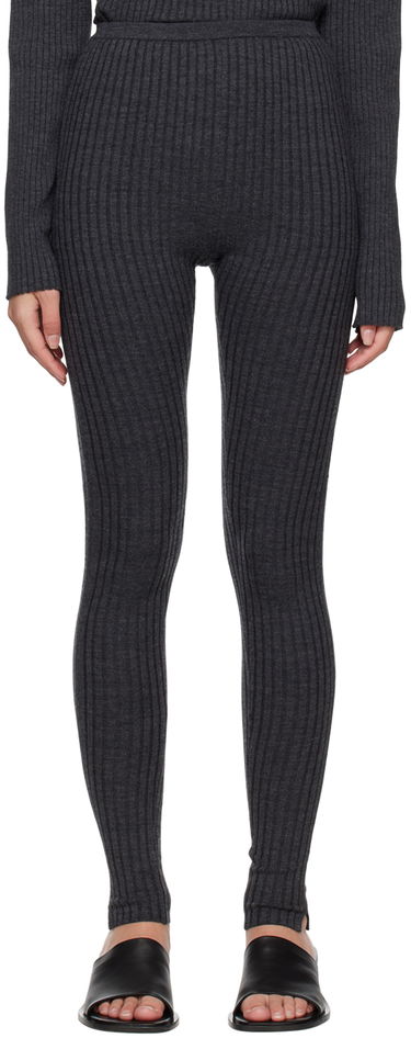 Leggings TOTEME TOTEME High-Rise Ribbed Knit Leggings Grå | 231-2003-321, 0