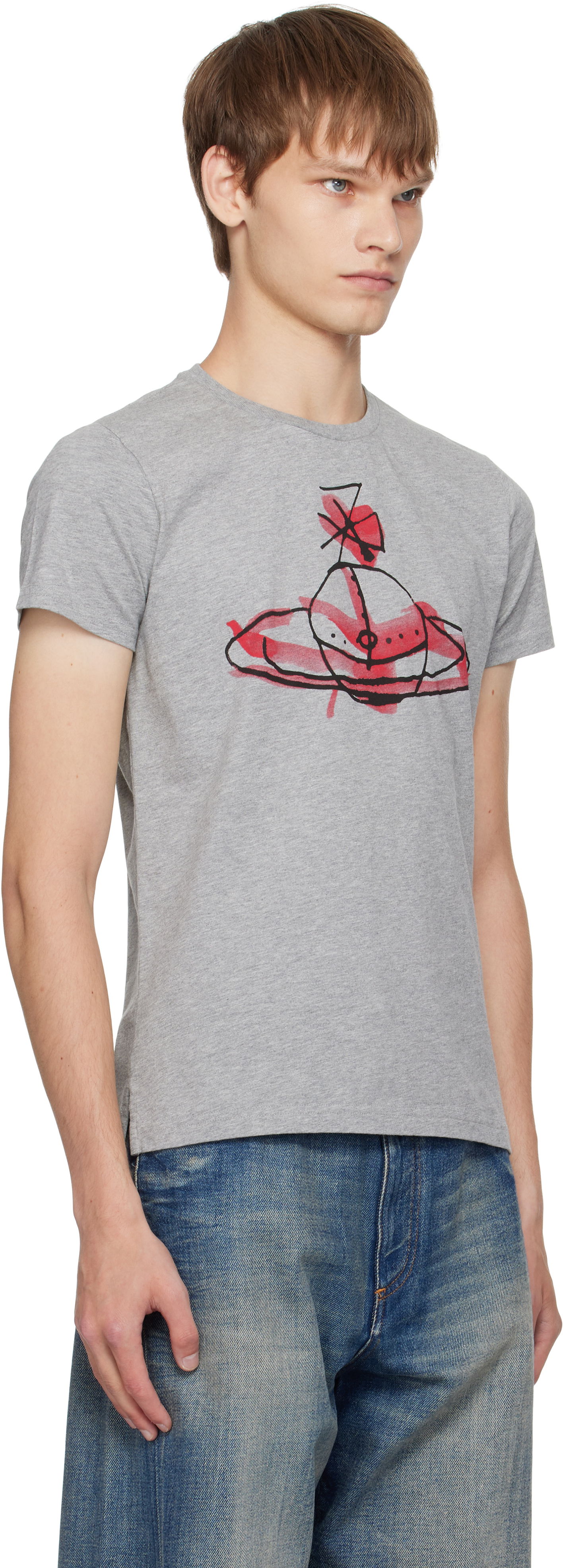 T-shirt Vivienne Westwood Vivienne Westwood Drawn Orb T-Shirt Grå | 3G01003X-J001M-, 1