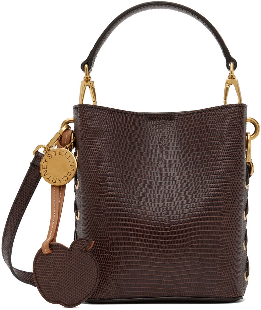 Håndtaske Stella McCartney Stella McCartney Frayme Scale-Embossed Bucket Bag Brun | 7B0093WP0426, 0