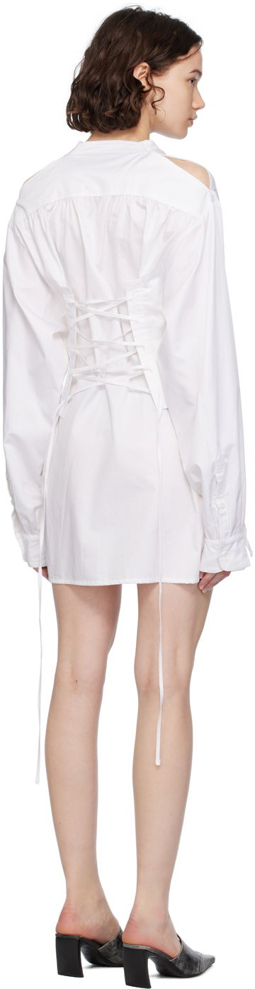 Kjole Ottolinger Ottolinger Lace-Up Mini Dress Hvid | 1100301, 2