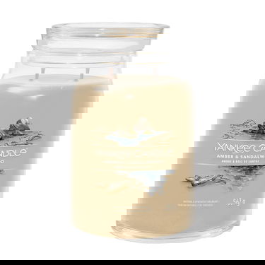 Stearinlys Yankee Candle Signature Large Jar 2 Wicks Amber & Sandalwood Universal Natural & Synthetic Fragrance 567g Beige | 40724, 0