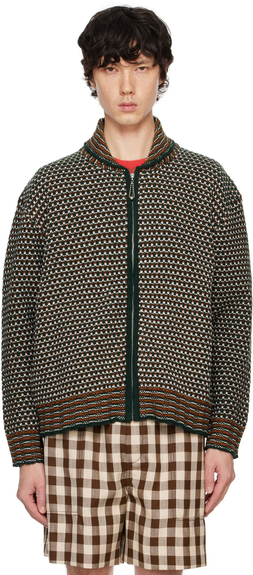 Sweater Bode Bode Schenectady Zip-Up Knit Sweater Grøn | MRF24KT018