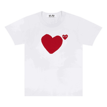 T-shirt Comme des Garçons PLAY T-Shirt with Red Heart Hvid | AZ T221 051 1, 0