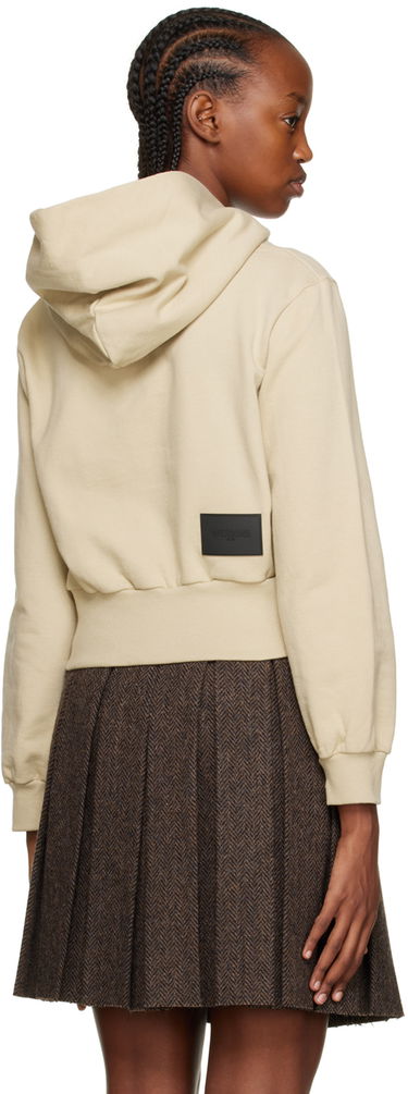 Sweatshirt We11done Printed Cropped Hoodie Beige | WD-TH3-22-865-W-BG, 2