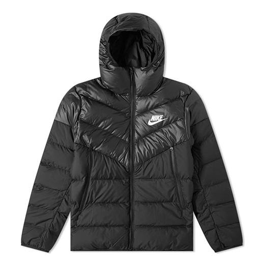 Puffer jakke Nike Hooded Down Jacket Sort | 928833-010