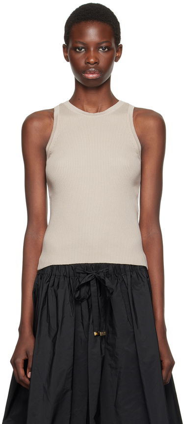 Tanktop Max Mara Ribbed Knit Tank Top Beige | 2429366081600, 0