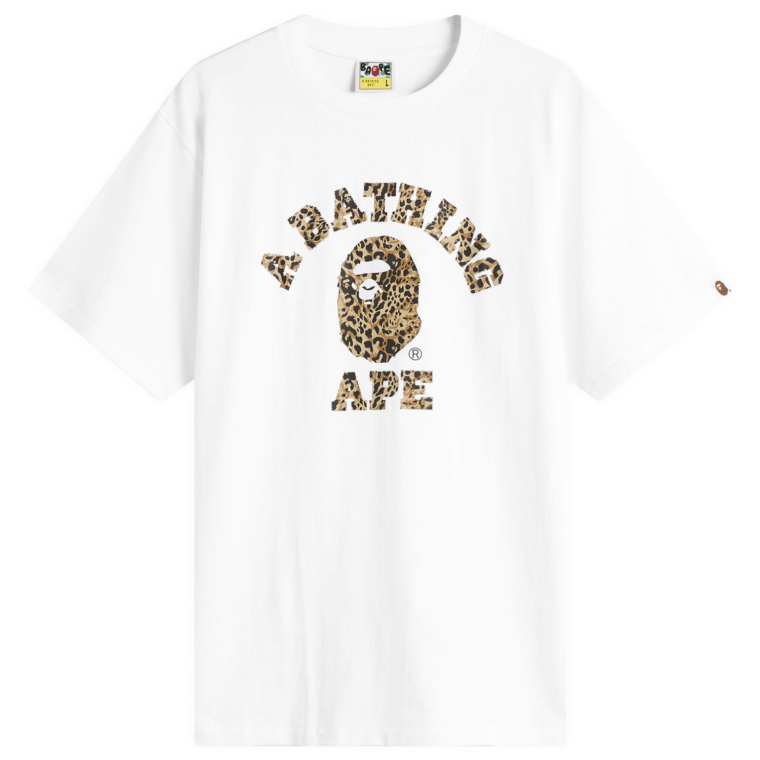T-shirt BAPE Wild Leopard College T-Shirt Hvid | 001TEL801039M-WBE, 0