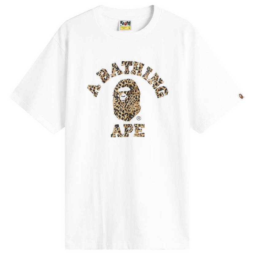 T-shirt BAPE Wild Leopard College T-Shirt Hvid | 001TEL801039M-WBE