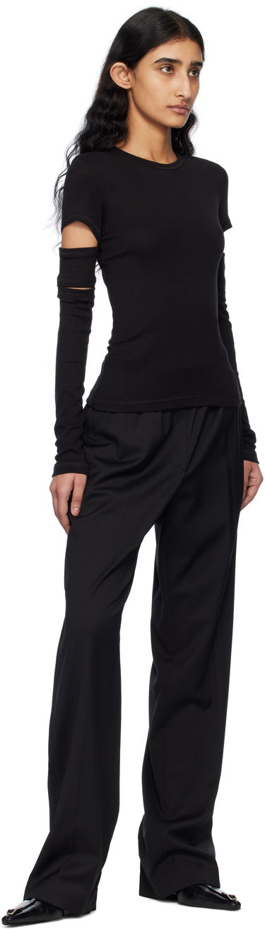 T-shirt Helmut Lang Helmut Lang Slashed Long Sleeve T-Shirt Sort | O09HW509, 3
