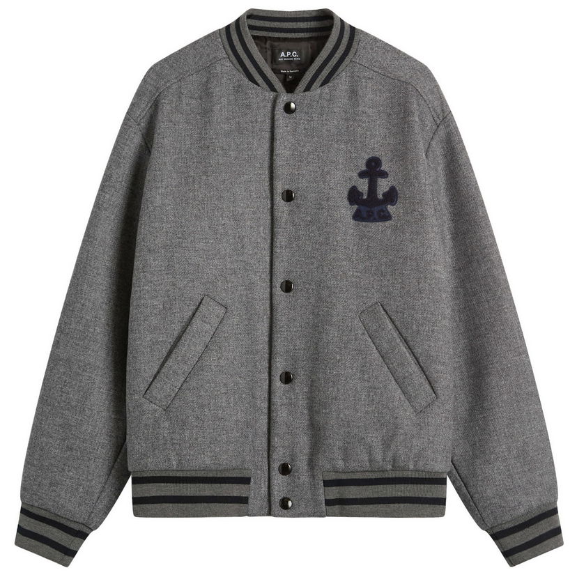 Bomberjakke A.P.C. A.P.C. Micka Varsity Jacket Grå | WVBEB-M32010-PLA