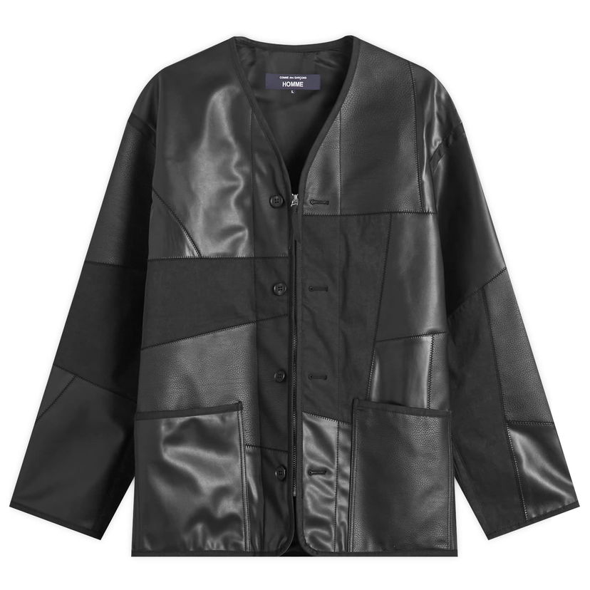 Jakke Comme des Garçons Homme Leather Mix Jacket Sort | HP-J010-W25-1