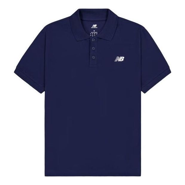Polo skjorte New Balance Cotton Polo Shirt Mørkeblå | MT41503-NNY