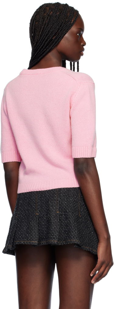 Sweater GANNI Ganni Future Wool Blend Tie-Front Cardigan Lyserød | K2478, 2