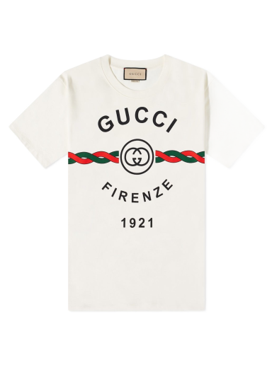 T-shirt Gucci Firenze Print Tee Beige | 616036-XJD7T-9095
