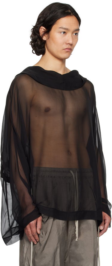 Sweater Rick Owens Rick Owens Hollywood Hooded Tunic Sort | RR01E5702 S, 1